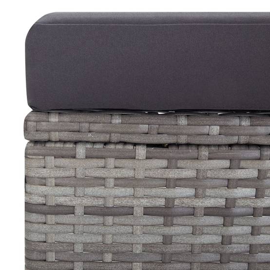 Fauteuil de Jardin Inclinable Résine Tressée avec Table Basse Gris – ComfortXL Outdoor Living - Image 8