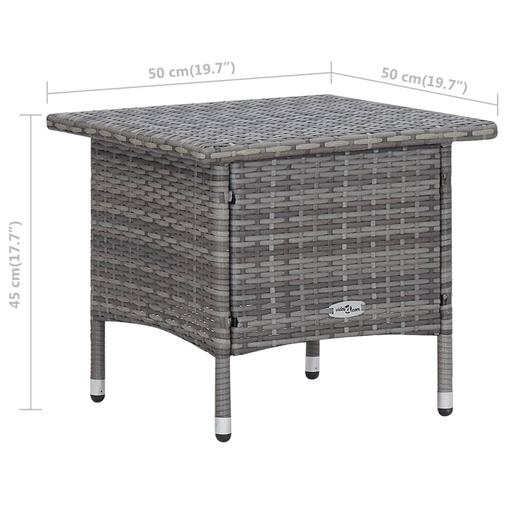 Fauteuil de Jardin Inclinable Résine Tressée avec Table Basse Gris – ComfortXL Outdoor Living - Image 3