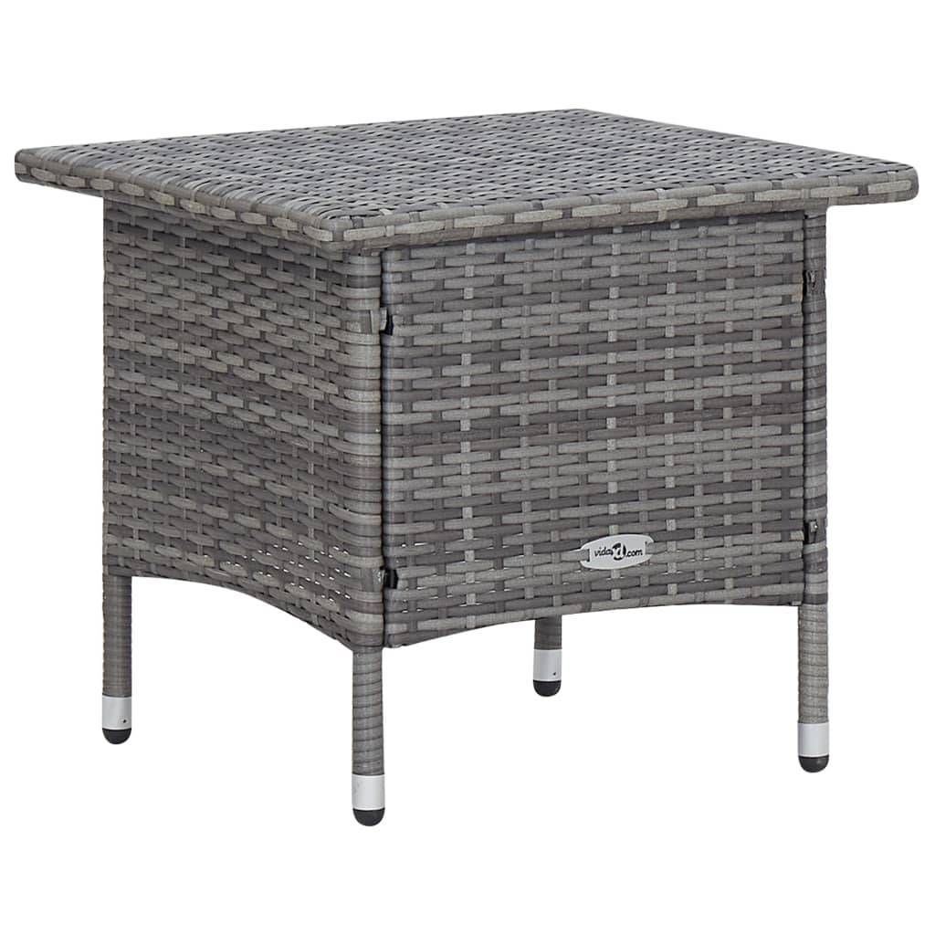 Fauteuil de Jardin Inclinable Résine Tressée avec Table Basse Gris – ComfortXL Outdoor Living - Image 9