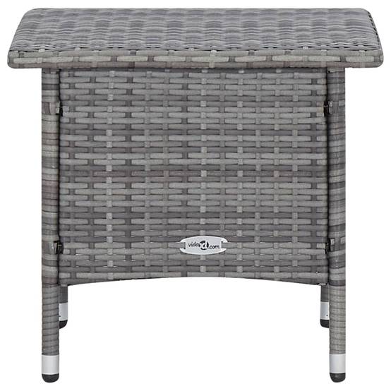 Fauteuil de Jardin Inclinable Résine Tressée avec Table Basse Gris – ComfortXL Outdoor Living - Image 10