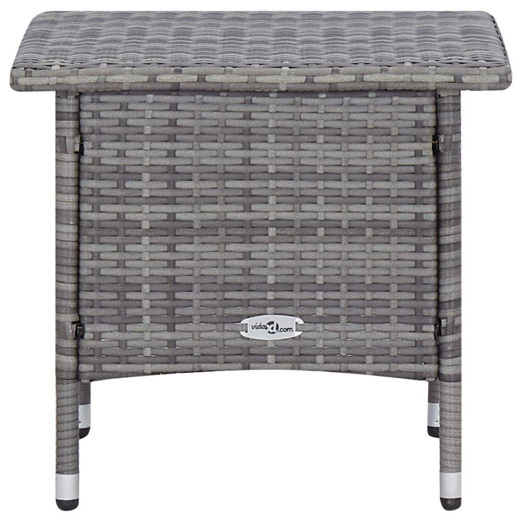 Fauteuil de Jardin Inclinable Résine Tressée avec Table Basse Gris – ComfortXL Outdoor Living - Image 10