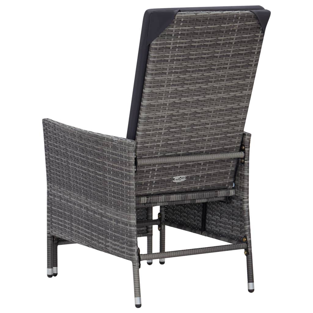 Fauteuil de Jardin Inclinable Résine Tressée avec Table Basse Gris – ComfortXL Outdoor Living - Image 7