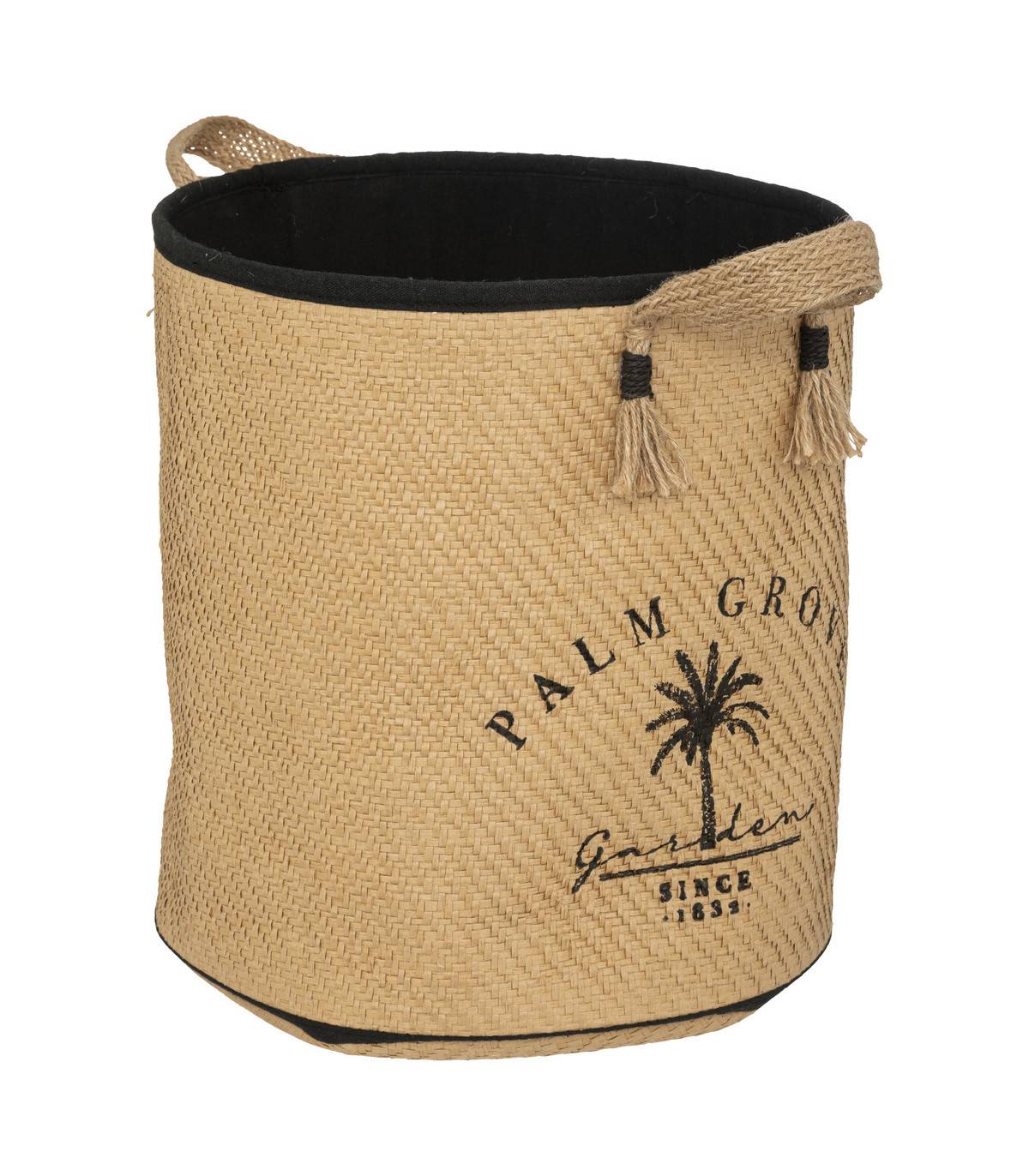 Lot de 3 Paniers de rangement avec doublure tissu et poignées en jute - Imagen 4