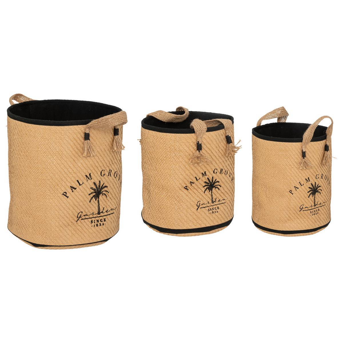 Atmosphera - Set de 3 paniers "Bota" beige D24/28/33cm - Atmosphera Créateur d'intérieur - Imagen 2