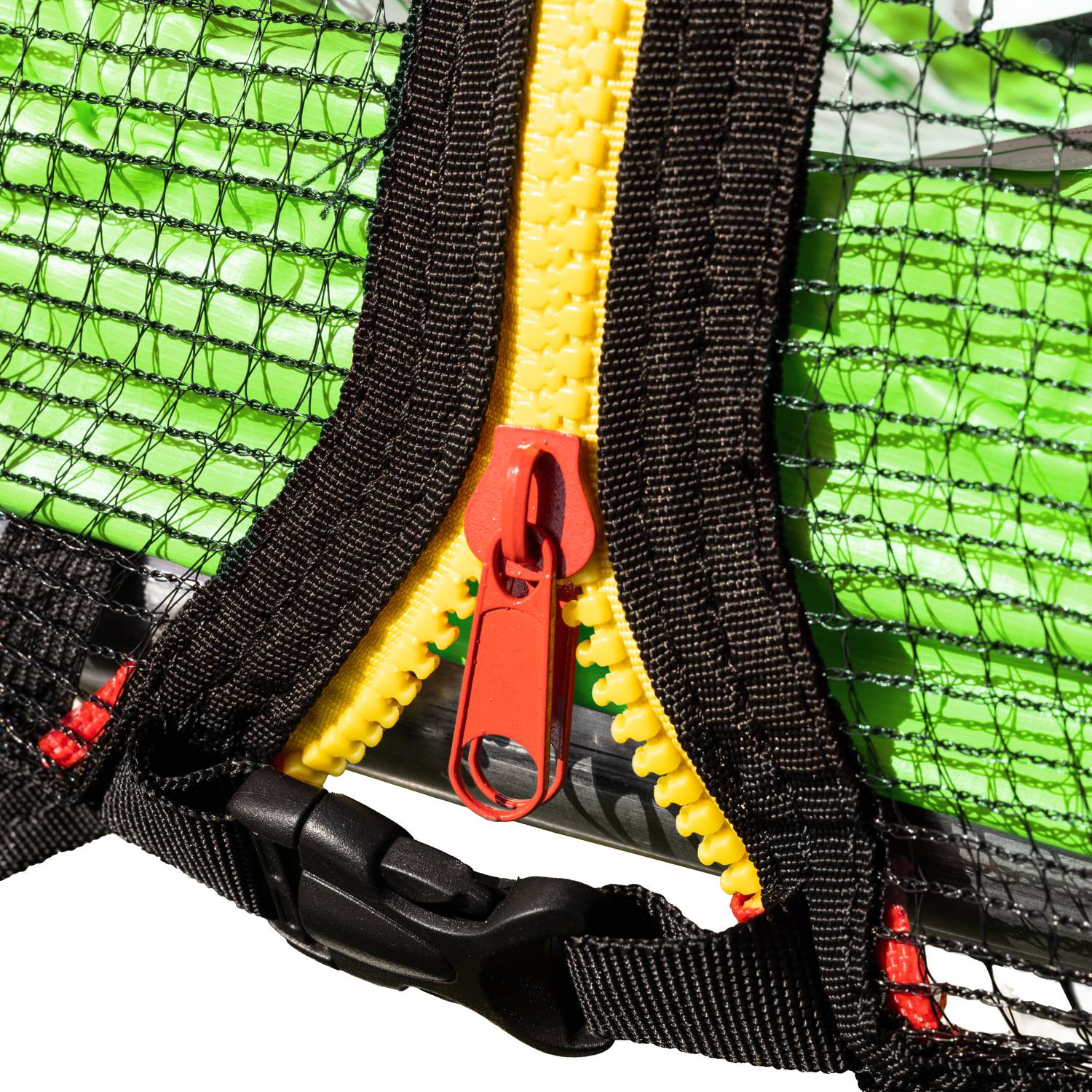 Happy Garden - Pack Premium Trampoline 370cm réversible vert / bleu PERTH + filet, échelle, bâche et kit d'ancrage - HAPPY GARDEN - Imagen 4