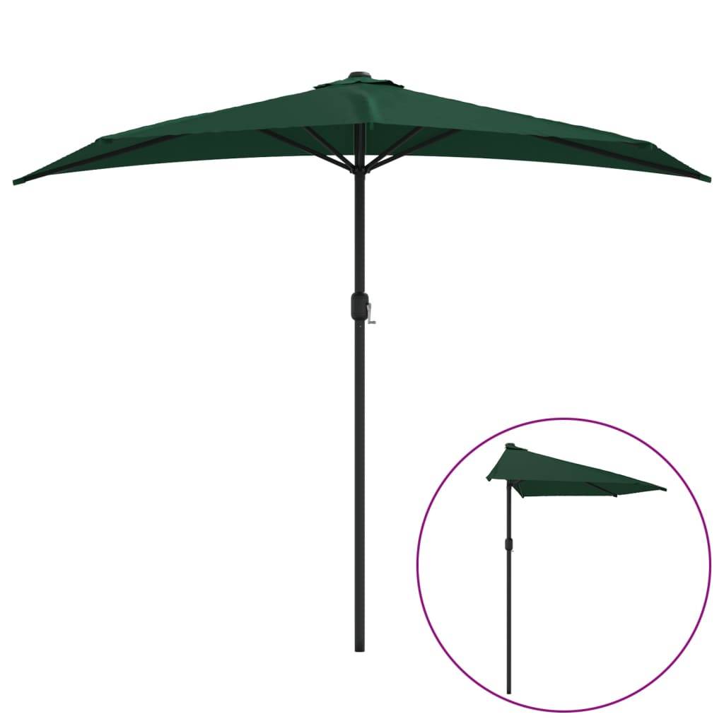PANGIVO - Demi-parasol aluminium vert 270 x 144 x 222 cm - PANGIVO - Image 2