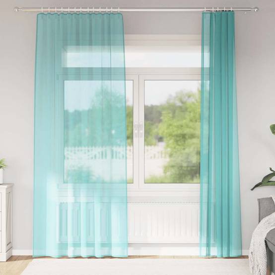 Beautissu Lot de 2 Rideaux - Rideau Therique oeillet Turquoise Aelie Beautissu Lot de 2 Rideaux - Rideau Therique oeillet Turquoise Aelie
