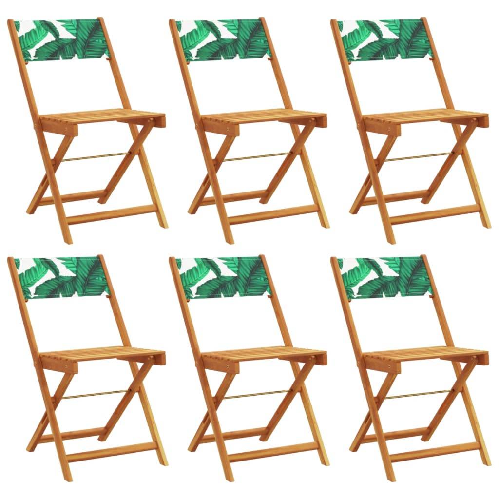 Maison Chic - Lot de 6 Chaise pliante de jardin - Chaises d'extérieur - Chaises de jardin pliables vert tissu et bois massif-JU12494 - Image 1