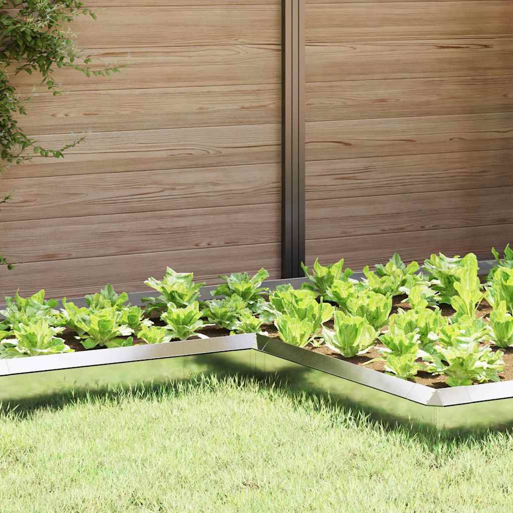 Clôture à escargots acier inoxydable barrière jardin potager protection 10x25cm argent - ComfortXL Outdoor Living - Image 1