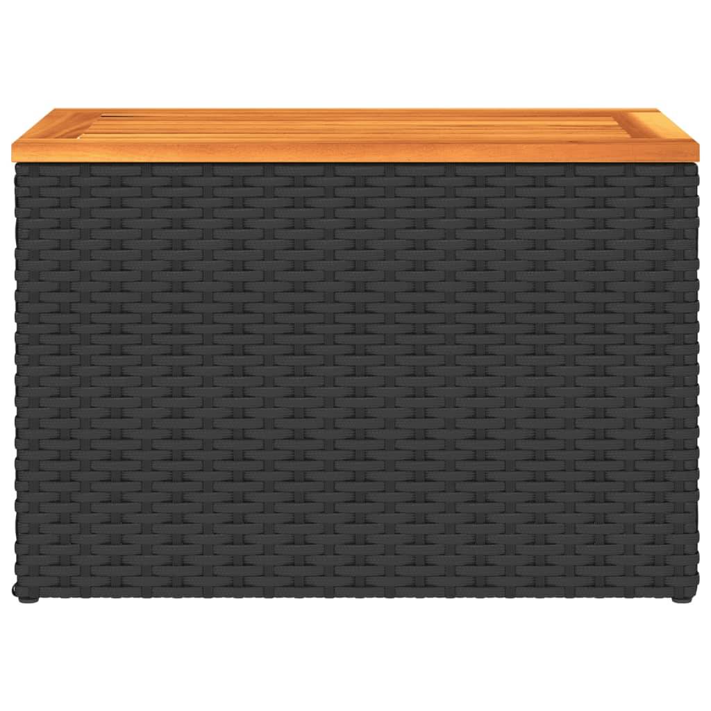 Maison Chic - Lot de 2 Tables d'extérieur - Tables d'appoint de jardin - Tables de jardin noir 55x34x37 cm rotin bois massif - Image 7