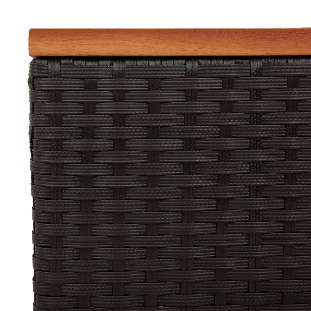 Maison Chic - Lot de 2 Tables d'extérieur - Tables d'appoint de jardin - Tables de jardin noir 55x34x37 cm rotin bois massif - Image 9