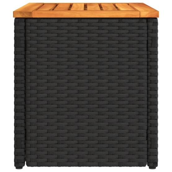 Maison Chic - Lot de 2 Tables d'extérieur - Tables d'appoint de jardin - Tables de jardin noir 55x34x37 cm rotin bois massif - Image 6