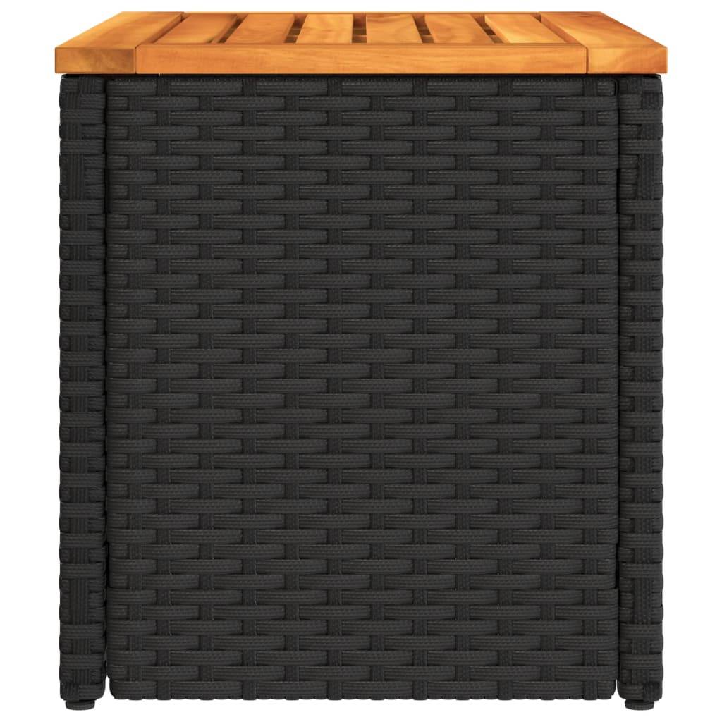 Maison Chic - Lot de 2 Tables d'extérieur - Tables d'appoint de jardin - Tables de jardin noir 55x34x37 cm rotin bois massif - Image 6