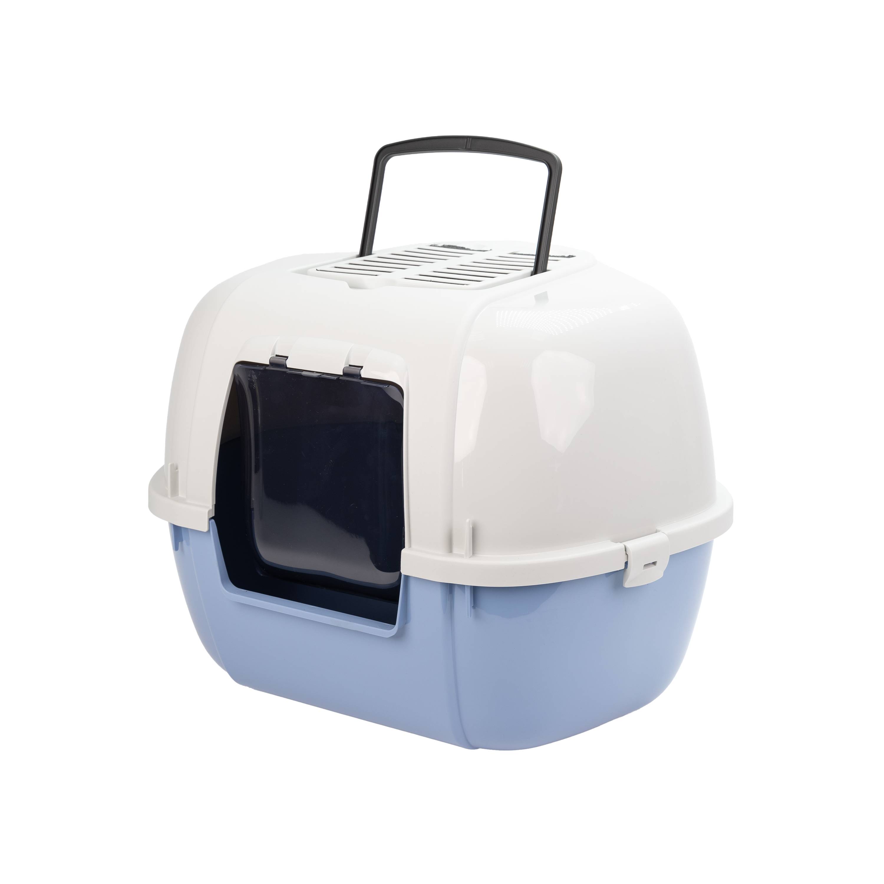 Ferplast - Ferplast Bac Litiere pour Chat, Maison de toilette pour Chat, Bac à litière d'angle, 2 filtres à charbon actif anti-odeur inclus, Porte battante - Imagen 5