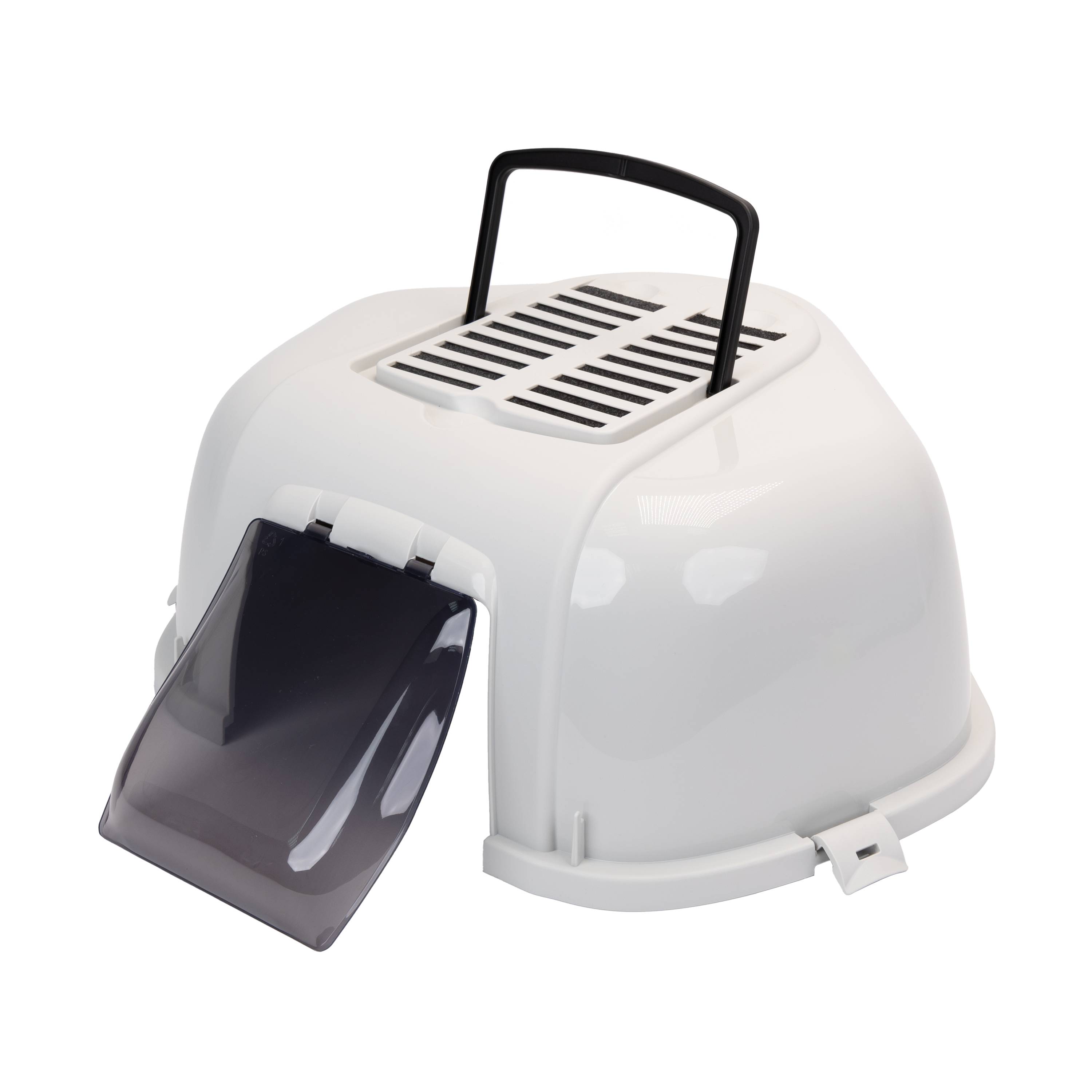 Ferplast - Ferplast Bac Litiere pour Chat, Maison de toilette pour Chat, Bac à litière d'angle, 2 filtres à charbon actif anti-odeur inclus, Porte battante - Imagen 8