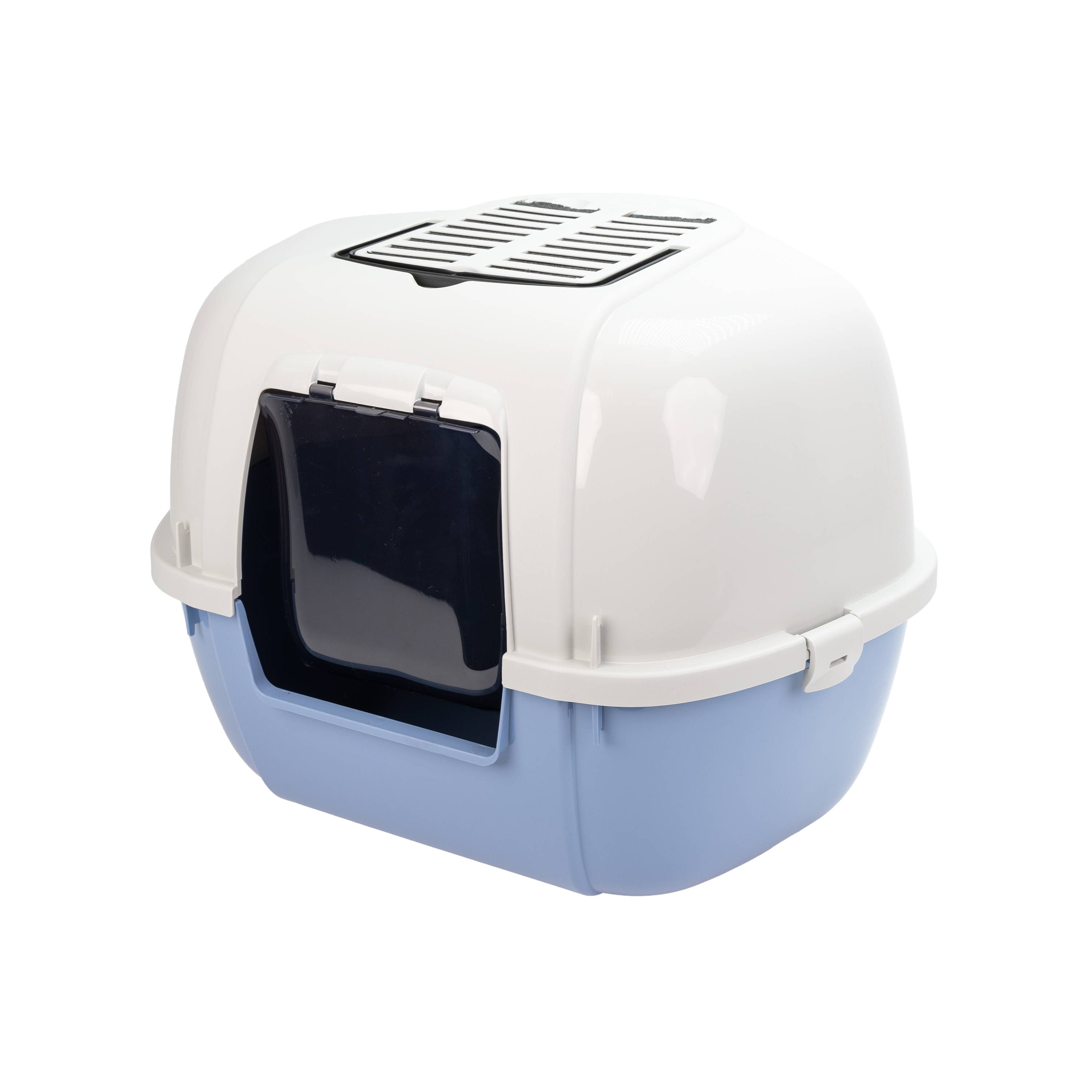 Ferplast - Ferplast Bac Litiere pour Chat, Maison de toilette pour Chat, Bac à litière d'angle, 2 filtres à charbon actif anti-odeur inclus, Porte battante - Imagen 1