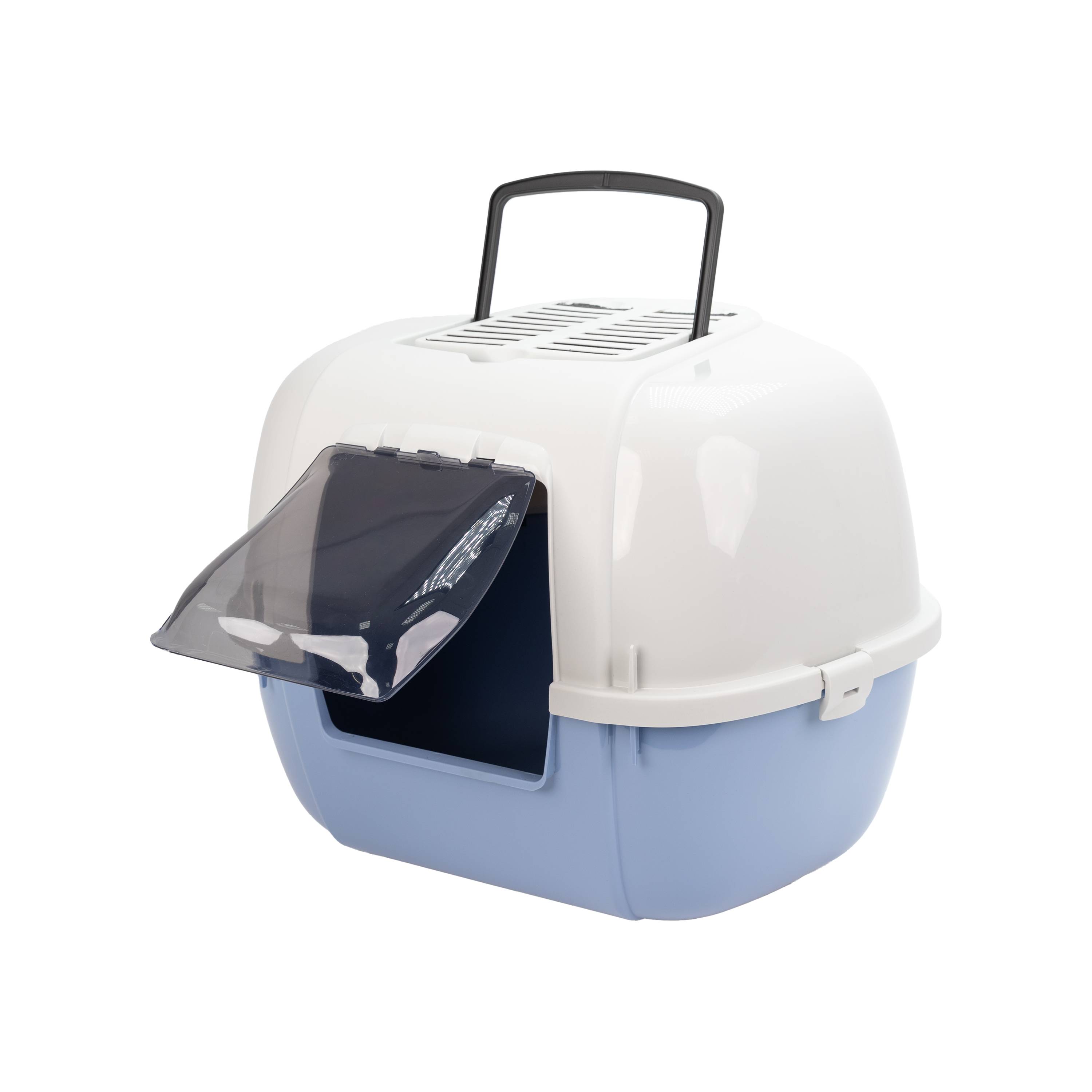 Ferplast - Ferplast Bac Litiere pour Chat, Maison de toilette pour Chat, Bac à litière d'angle, 2 filtres à charbon actif anti-odeur inclus, Porte battante - Imagen 4