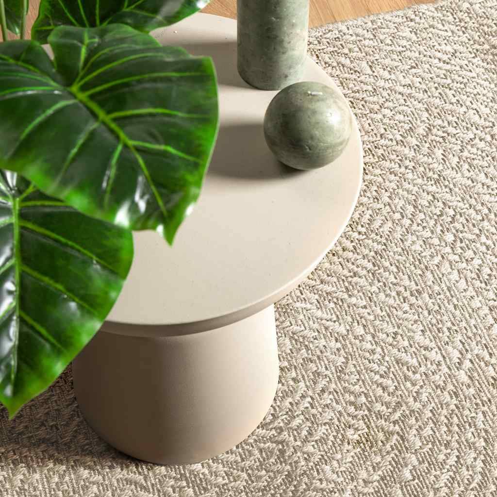 Tapis Carré de Terrasse Aspect Jute en PP Facile d'Entretien Crème 120x120 cm – ComfortXL Outdoor Living - Imagen 2