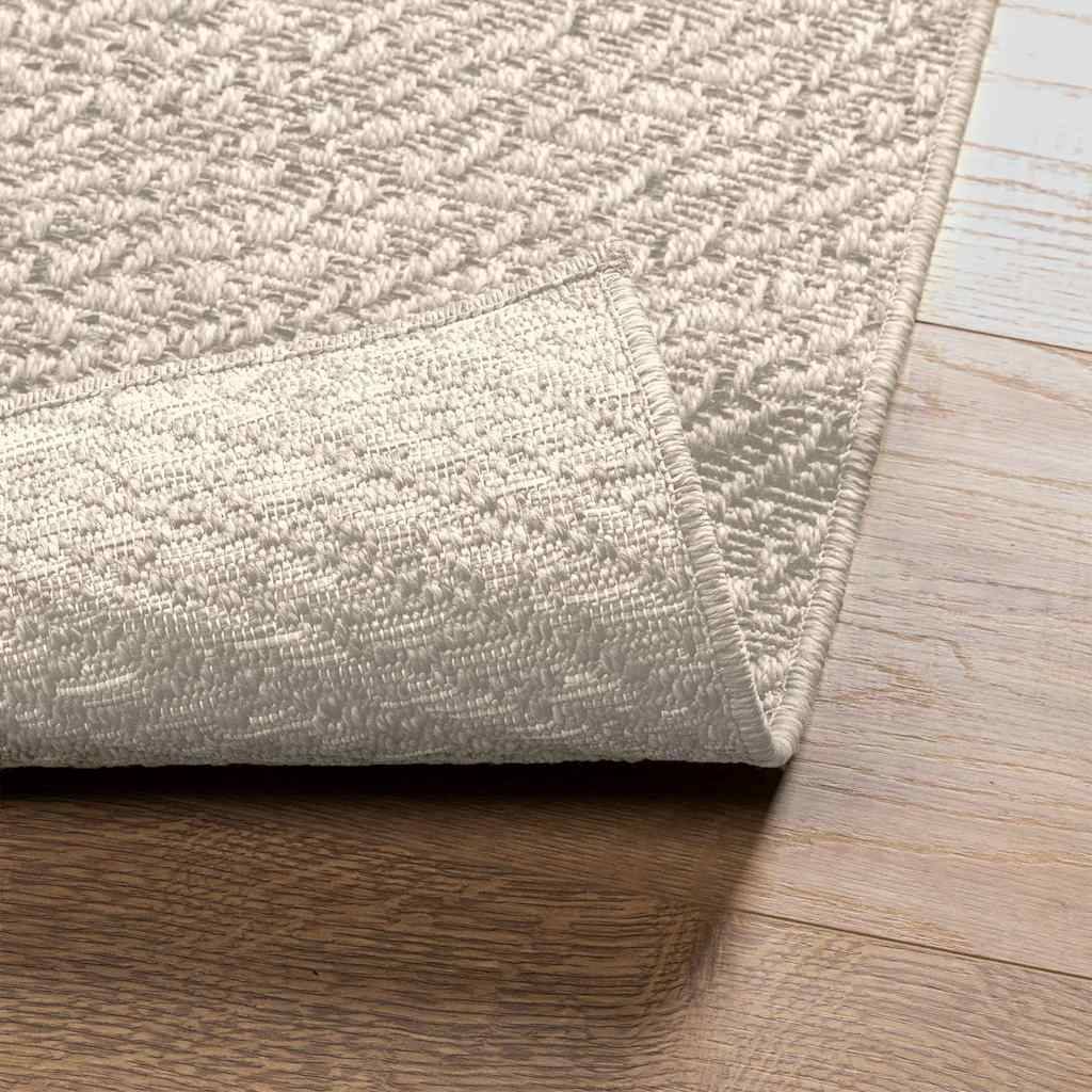 Tapis Carré de Terrasse Aspect Jute en PP Facile d'Entretien Crème 120x120 cm – ComfortXL Outdoor Living - Imagen 7