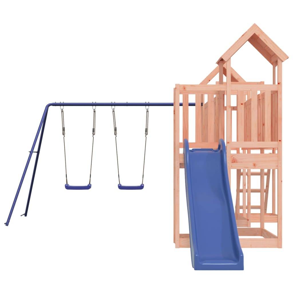 Helloshop26 - Aire de jeux d'extérieur balançoires toboggan portiques robuste jeux jardin 356 x 589 x 214 cm bois massif de douglas - Imagen 1
