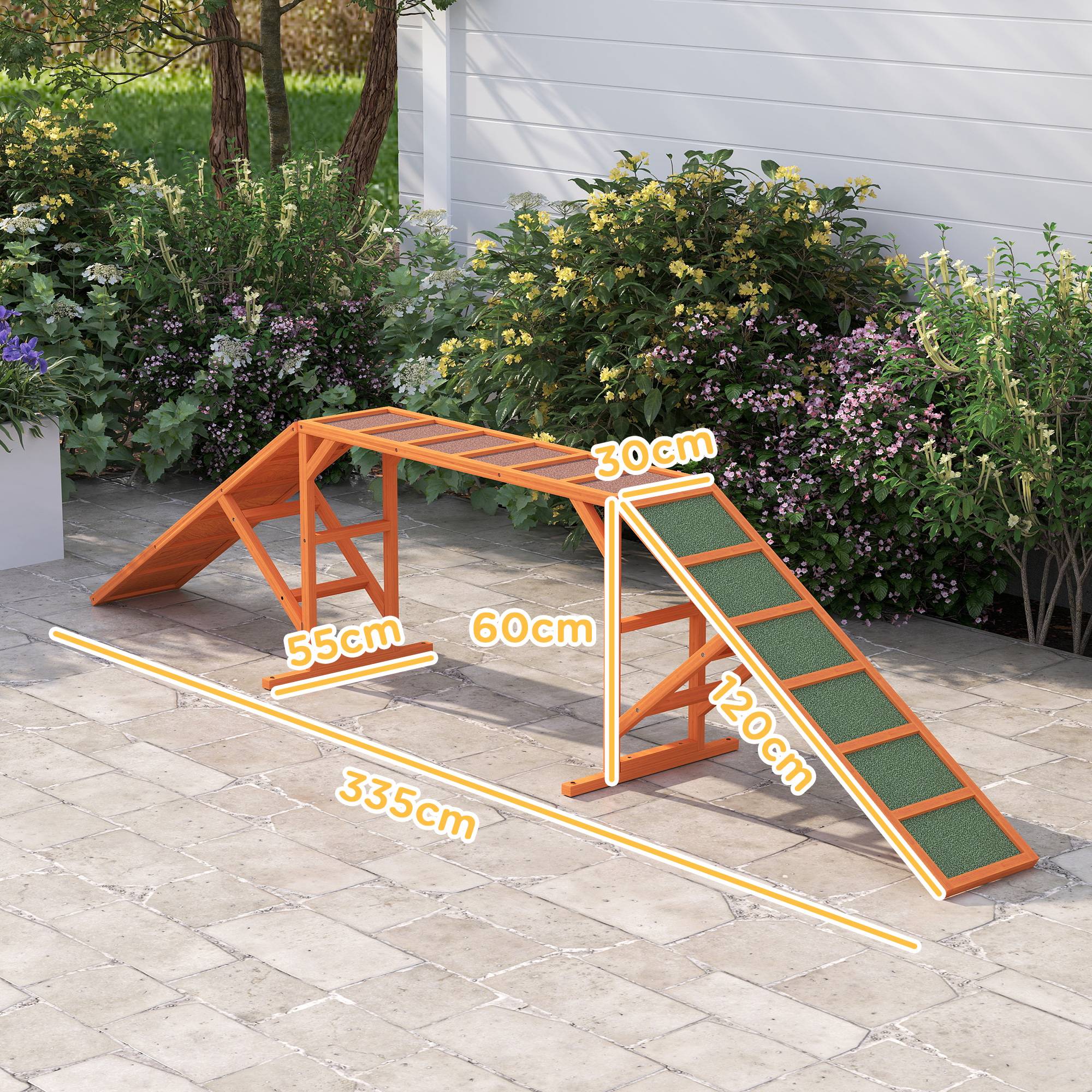 Rampe d'agilité pour chien bois orange 335 x 55 x 60 cm - PANGIVO - Image 5