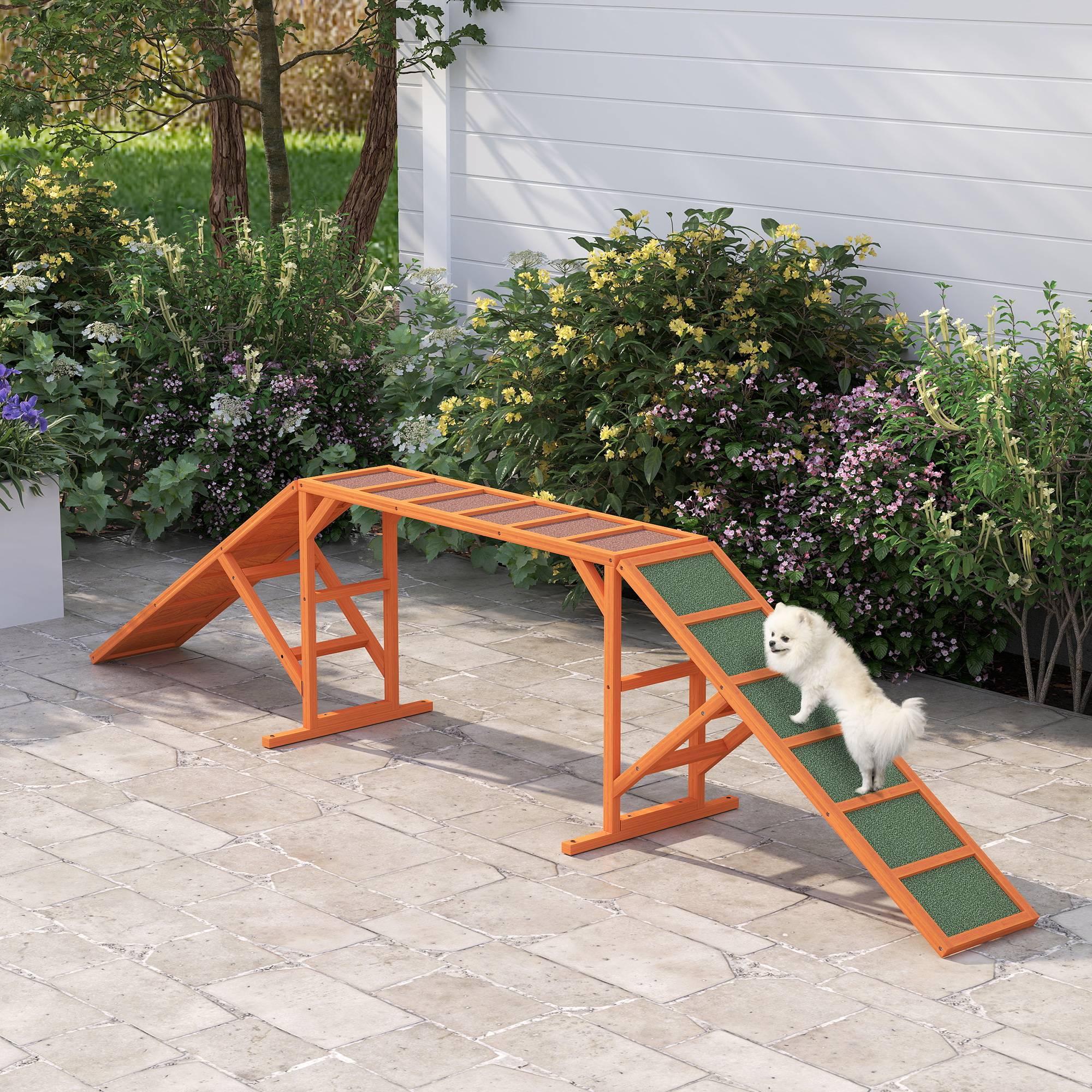 Rampe d'agilité pour chien bois orange 335 x 55 x 60 cm - PANGIVO - Image 3