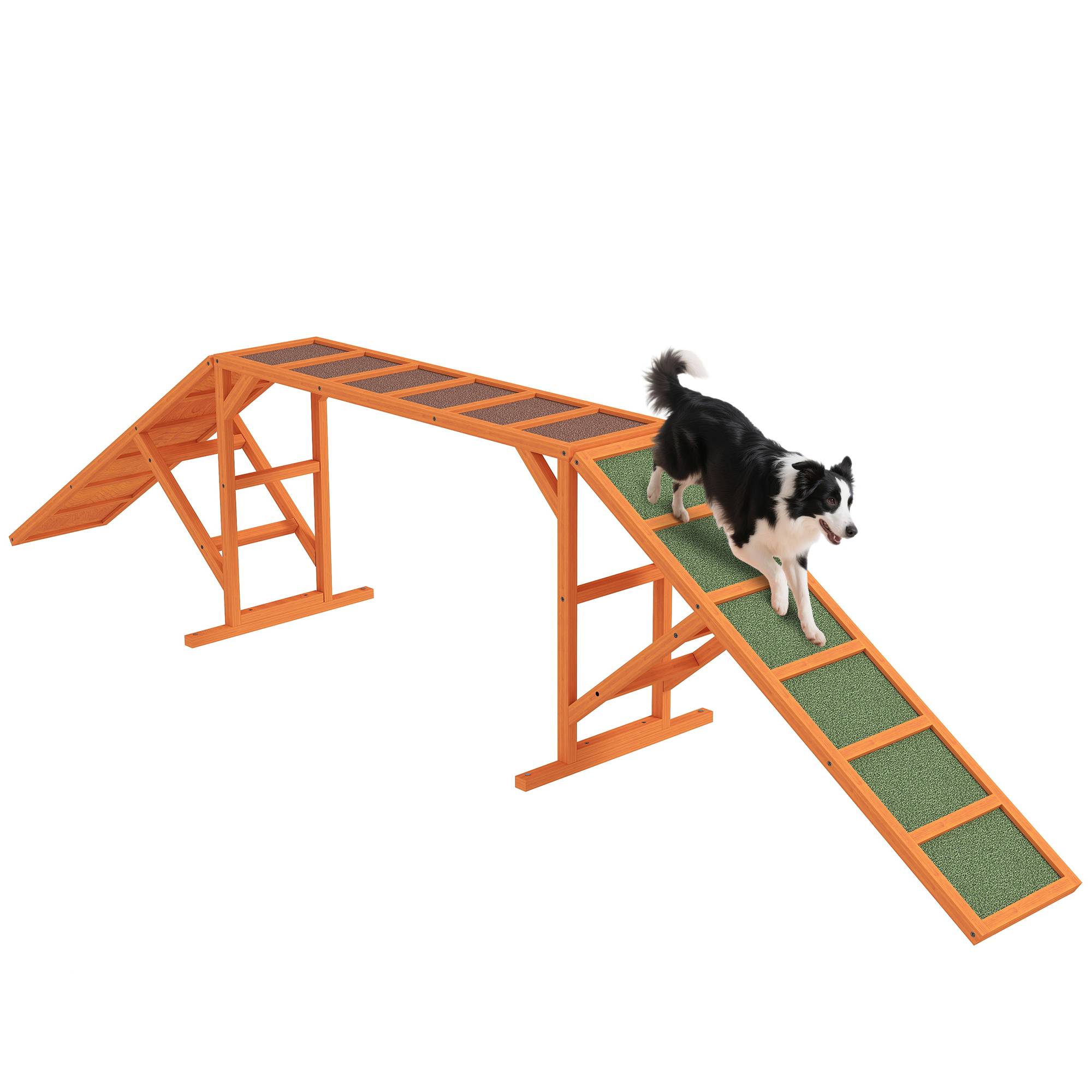 Rampe d'agilité pour chien bois orange 335 x 55 x 60 cm - PANGIVO - Image 1