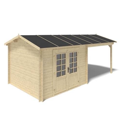 Altanka - Abri de jardin en bois - 18m2 - 5.79x3m - Ep. 28mm - Couleur: naturel - DOM764 - ALTANKA - Image 6