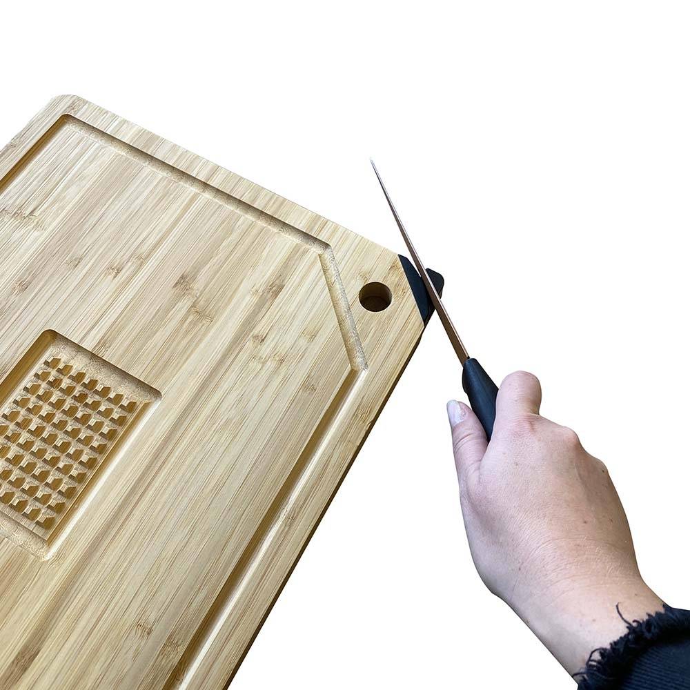 Facilitys - Planche à découper en bois avec aiguiseur de couteaux intégré - Imagen 3