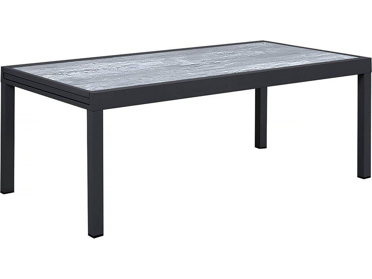 Table Jardin En Aluminium Extensible "lagos" - 200/320 X 105 X 76 Cm - Gris -habitat Et Jardin