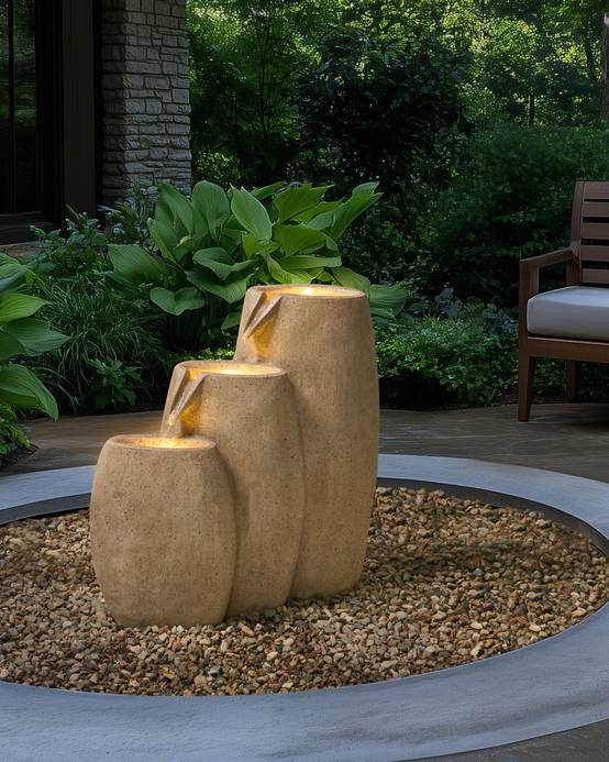 Beliani - Fontaine décorative Résine Beige ARKLE - Beliani - Image 1