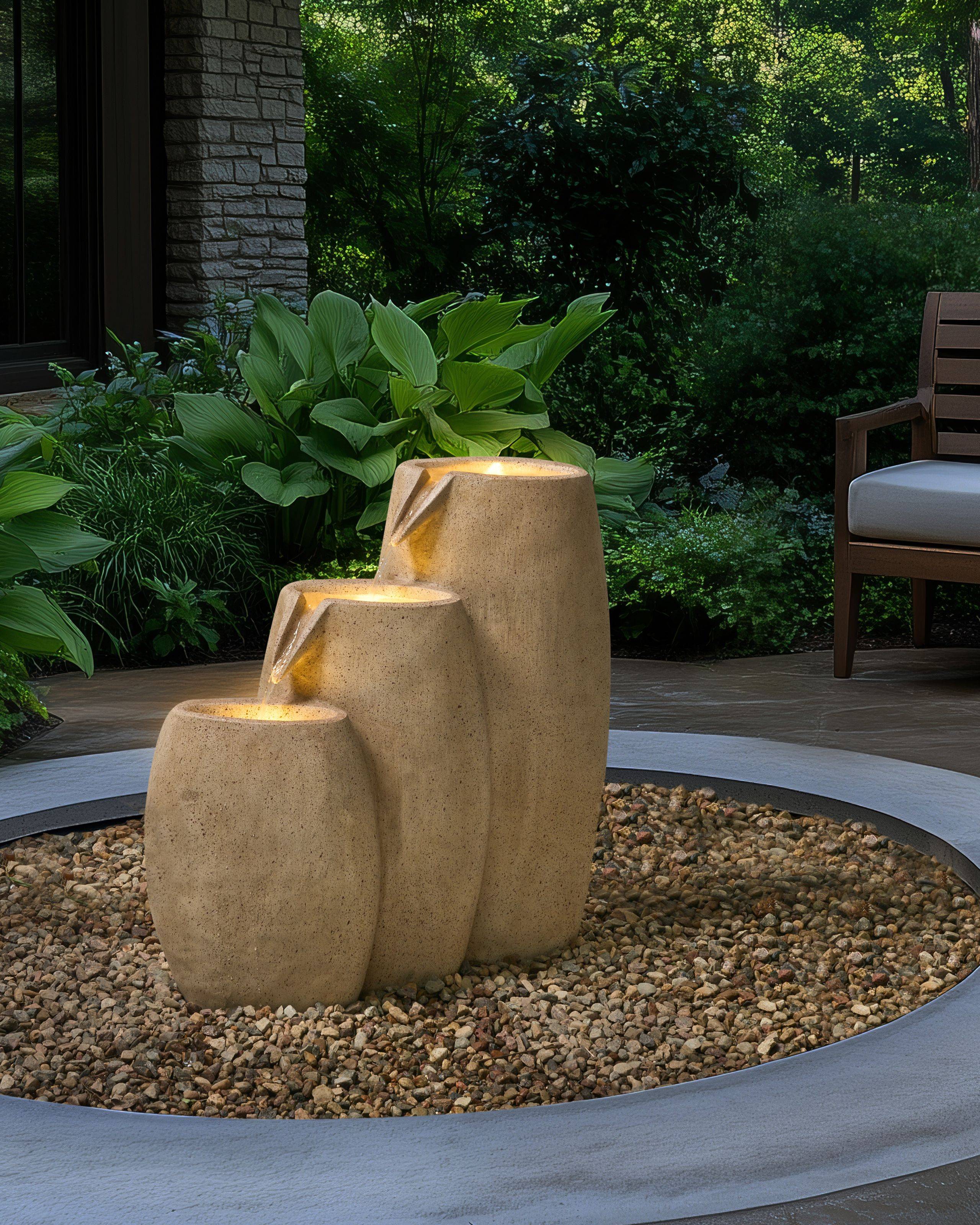 Beliani - Fontaine décorative Résine Beige ARKLE - Beliani - Image 1