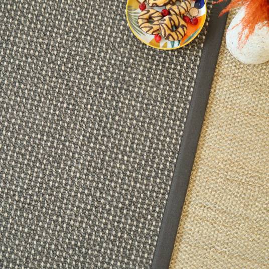 Decoweb - Tapis Laine et sisal - Caloundra grosses boucles gris - Ganse anthracite - 120 x 170 cm - Decoweb - Image 3