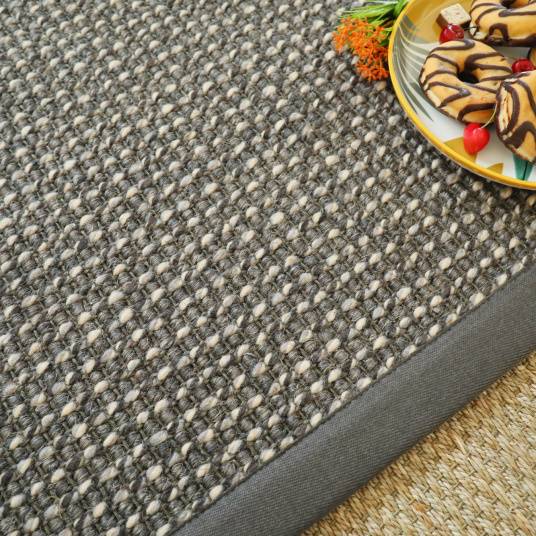 Decoweb - Tapis Laine et sisal - Caloundra grosses boucles gris - Ganse anthracite - 120 x 170 cm - Decoweb - Image 4