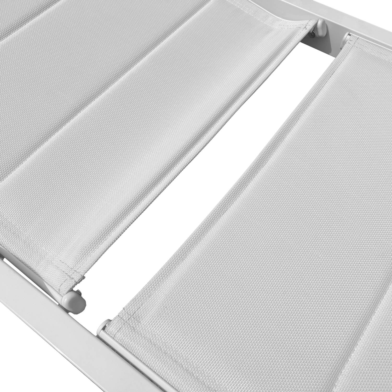 Happy Garden - Bain de soleil BARBADOS en textilène blanc - aluminium blanc - HAPPY GARDEN - Imagen 6