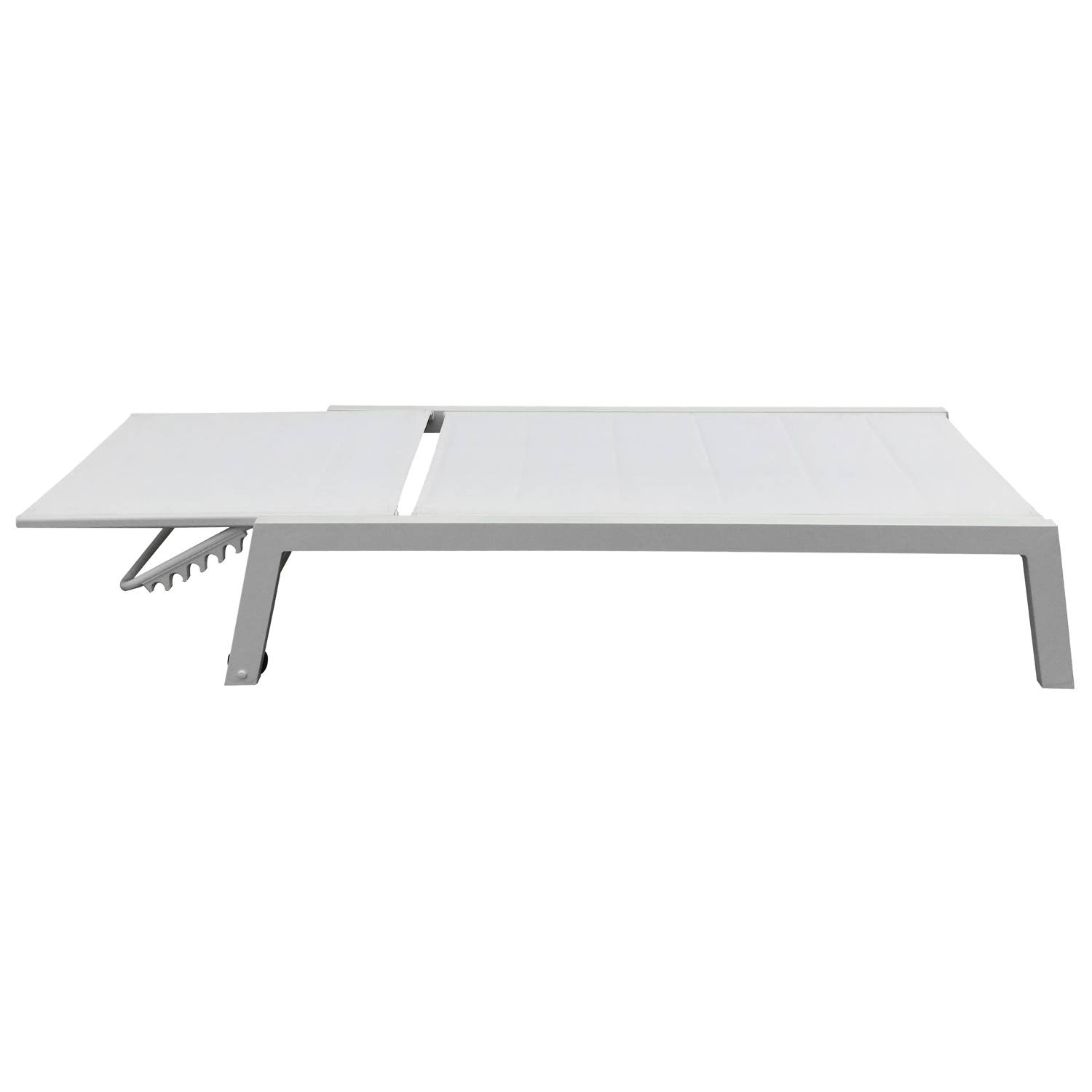Happy Garden - Bain de soleil BARBADOS en textilène blanc - aluminium blanc - HAPPY GARDEN - Imagen 4
