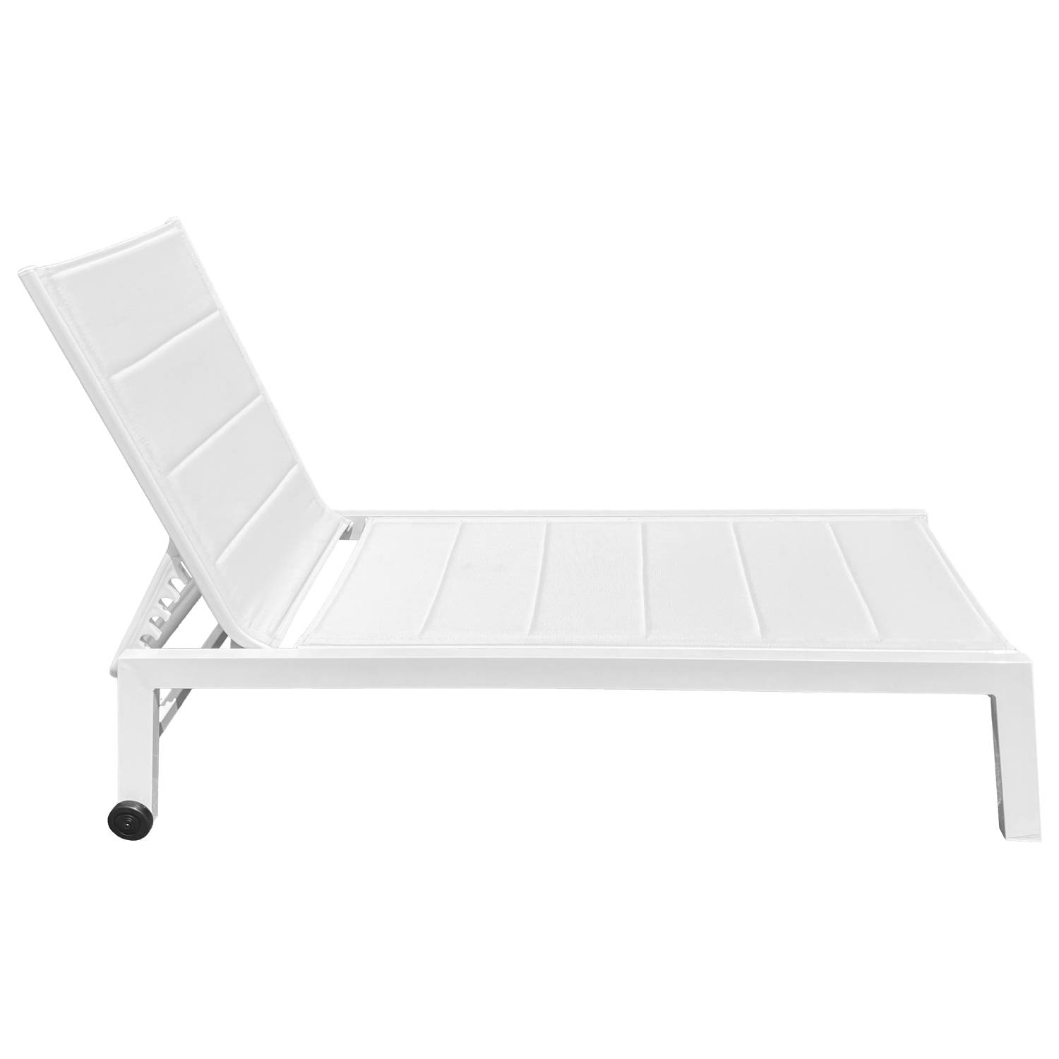 Happy Garden - Bain de soleil BARBADOS en textilène blanc - aluminium blanc - HAPPY GARDEN - Imagen 3