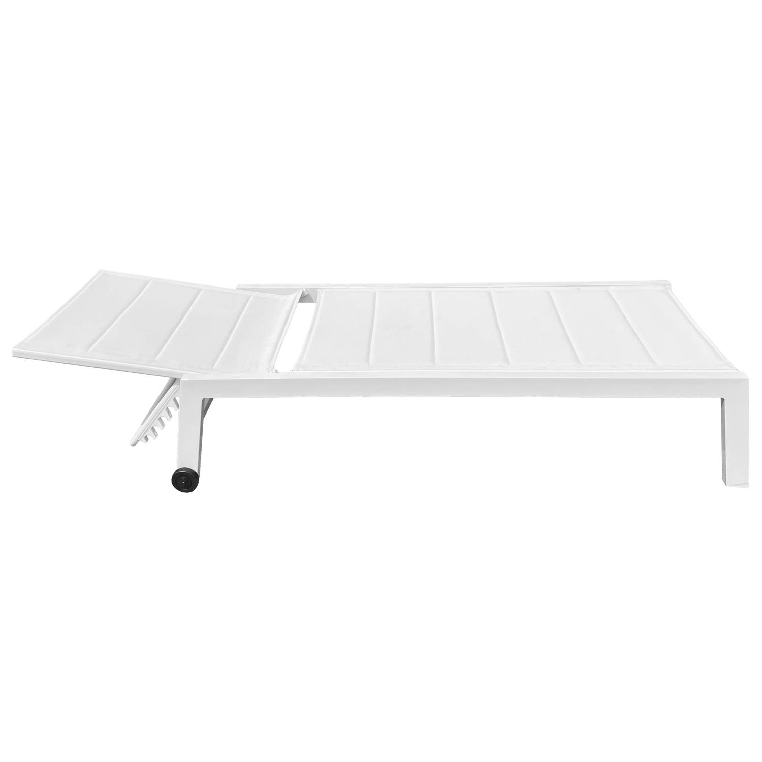 Happy Garden - Bain de soleil BARBADOS en textilène blanc - aluminium blanc - HAPPY GARDEN - Imagen 4