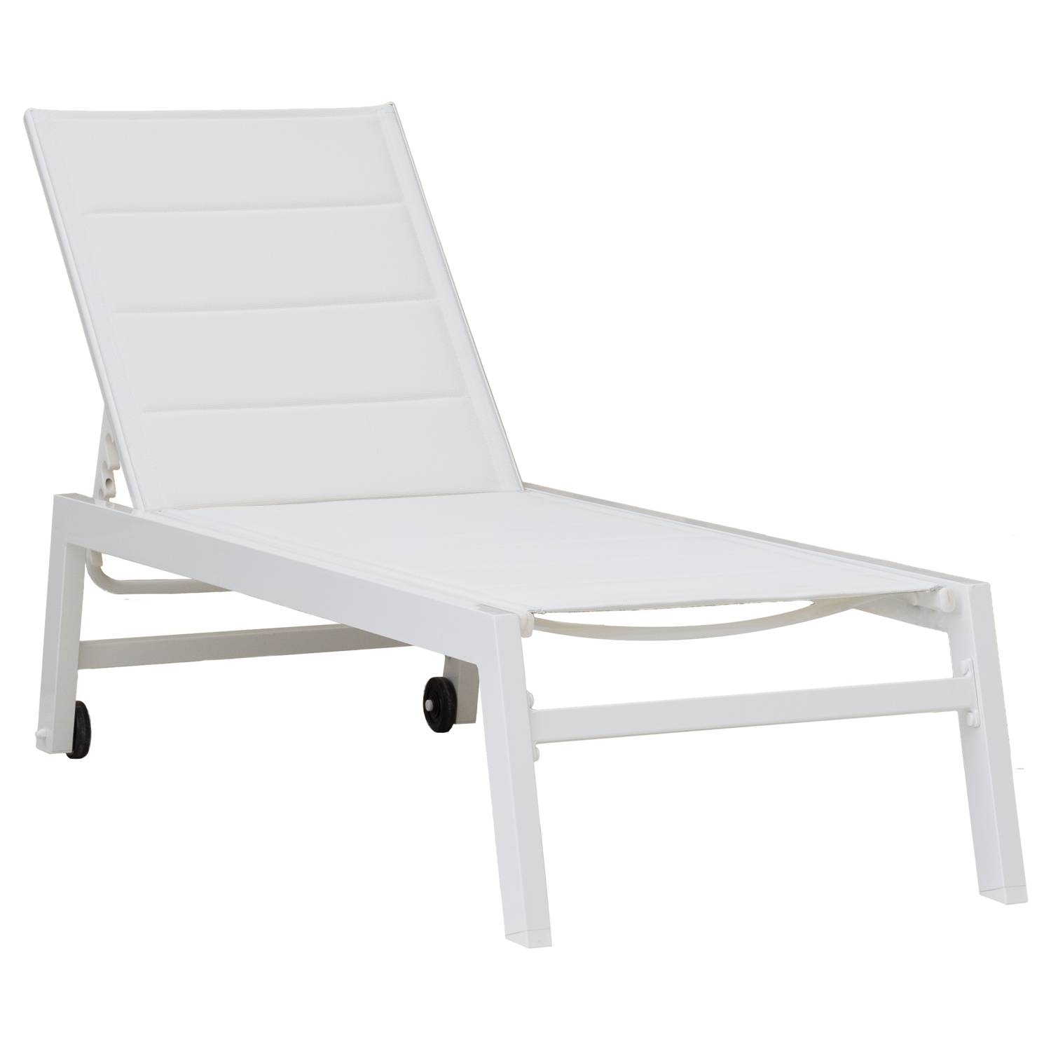 Happy Garden - Bain de soleil BARBADOS en textilène blanc - aluminium blanc - HAPPY GARDEN - Imagen 1
