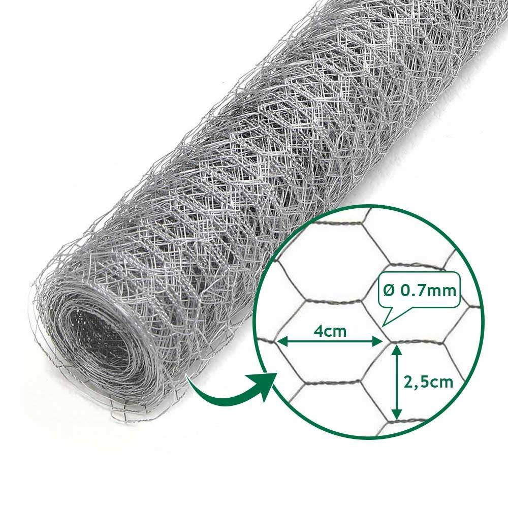 Grillage à poule 1X10 m mailles acier renforcé Ø 0.7 mm - TERRE JARDIN - Image 4