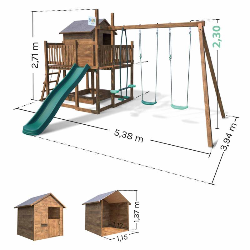 Soulet - Aire de jeux pour enfant maisonnette avec portique - COTTAGE - Image 4