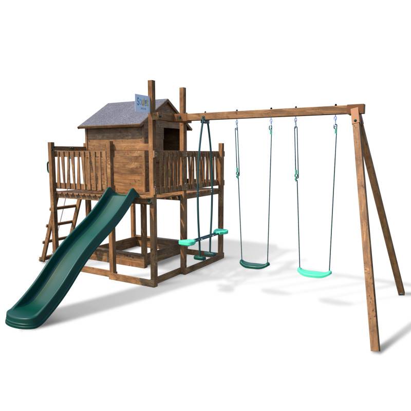 Soulet - Aire de jeux pour enfant maisonnette avec portique - COTTAGE - Image 1