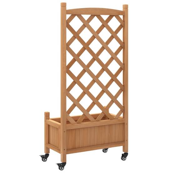Jardinière avec treillis bois de sapin marron 55 x 29.5 x 117.5 cm - PANGIVO - Image 6