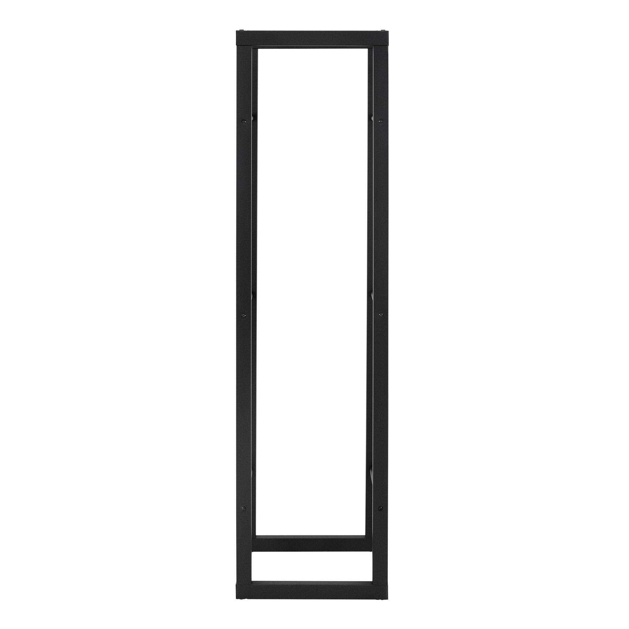 Ml-Design - Étagère à bois de chauffage porte-bûche de cheminée en acier noir 40x25x150 cm - Imagen 4