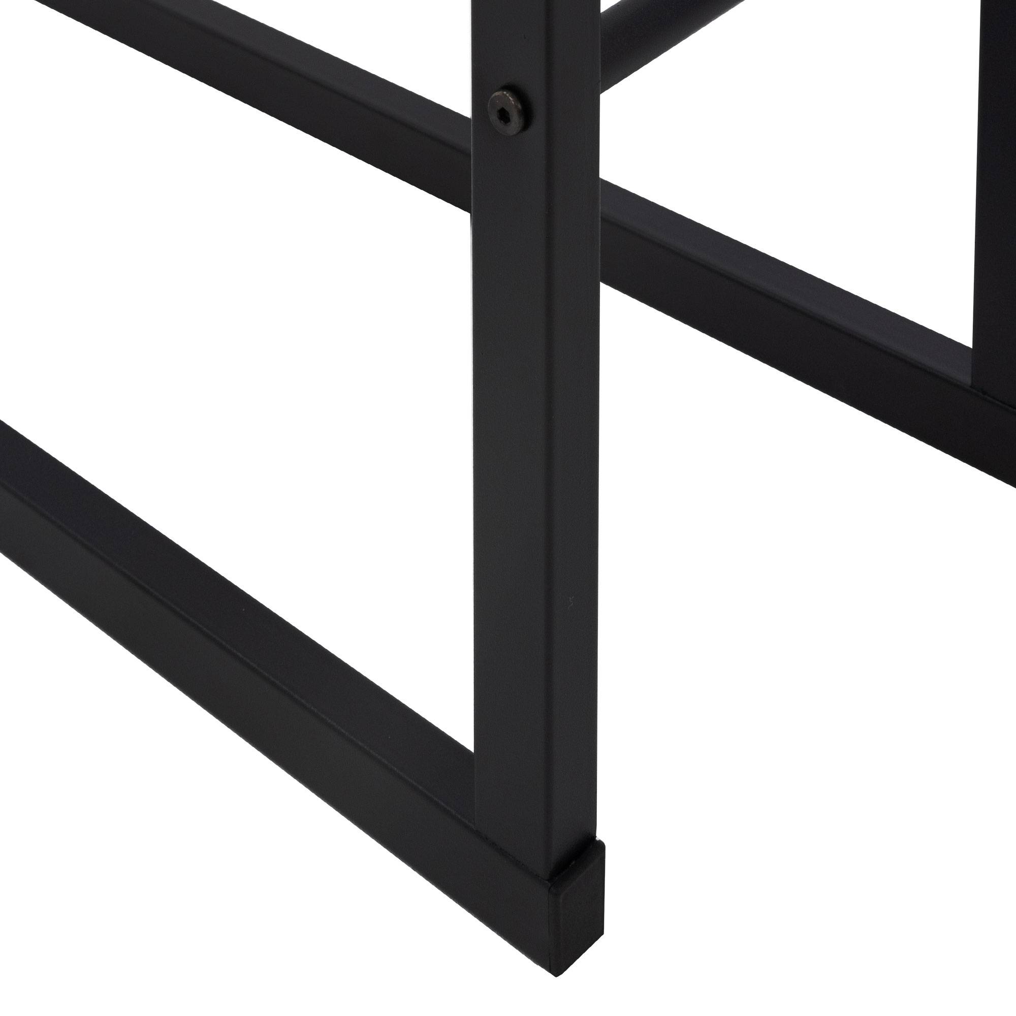 Ml-Design - Étagère à bois de chauffage porte-bûche de cheminée en acier noir 40x25x150 cm - Imagen 7