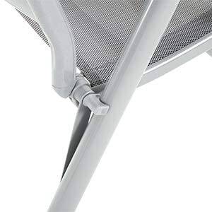 Helloshop26 - Lot de 2 chaises de jardin pliables sièges d'extérieur cadre en aluminium robuste dossier réglable sur 8 positions charge 150 kg gris - Imagen 6