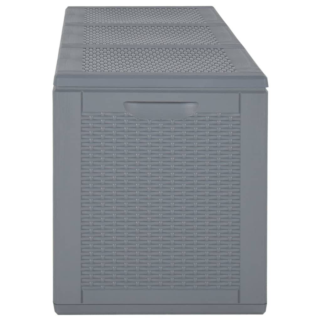 Helloshop26 - Coffre boîte meuble de jardin rangement gris PP rotin 270 litres - Imagen 3
