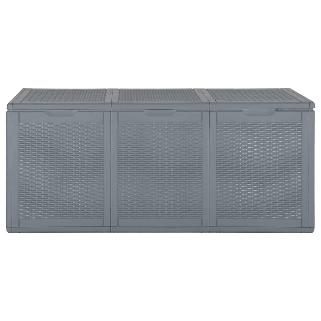Helloshop26 - Coffre boîte meuble de jardin rangement gris PP rotin 270 litres - Imagen 2