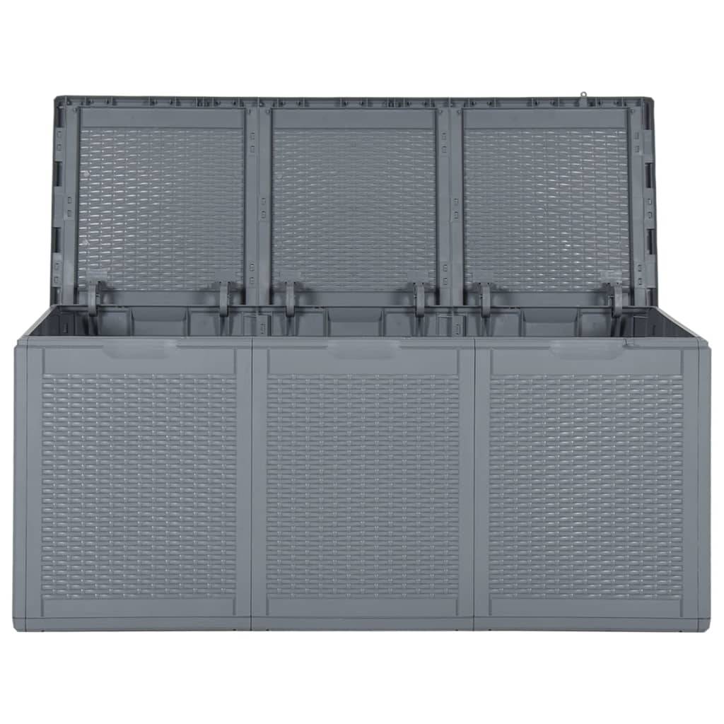 Helloshop26 - Coffre boîte meuble de jardin rangement gris PP rotin 270 litres - Imagen 5