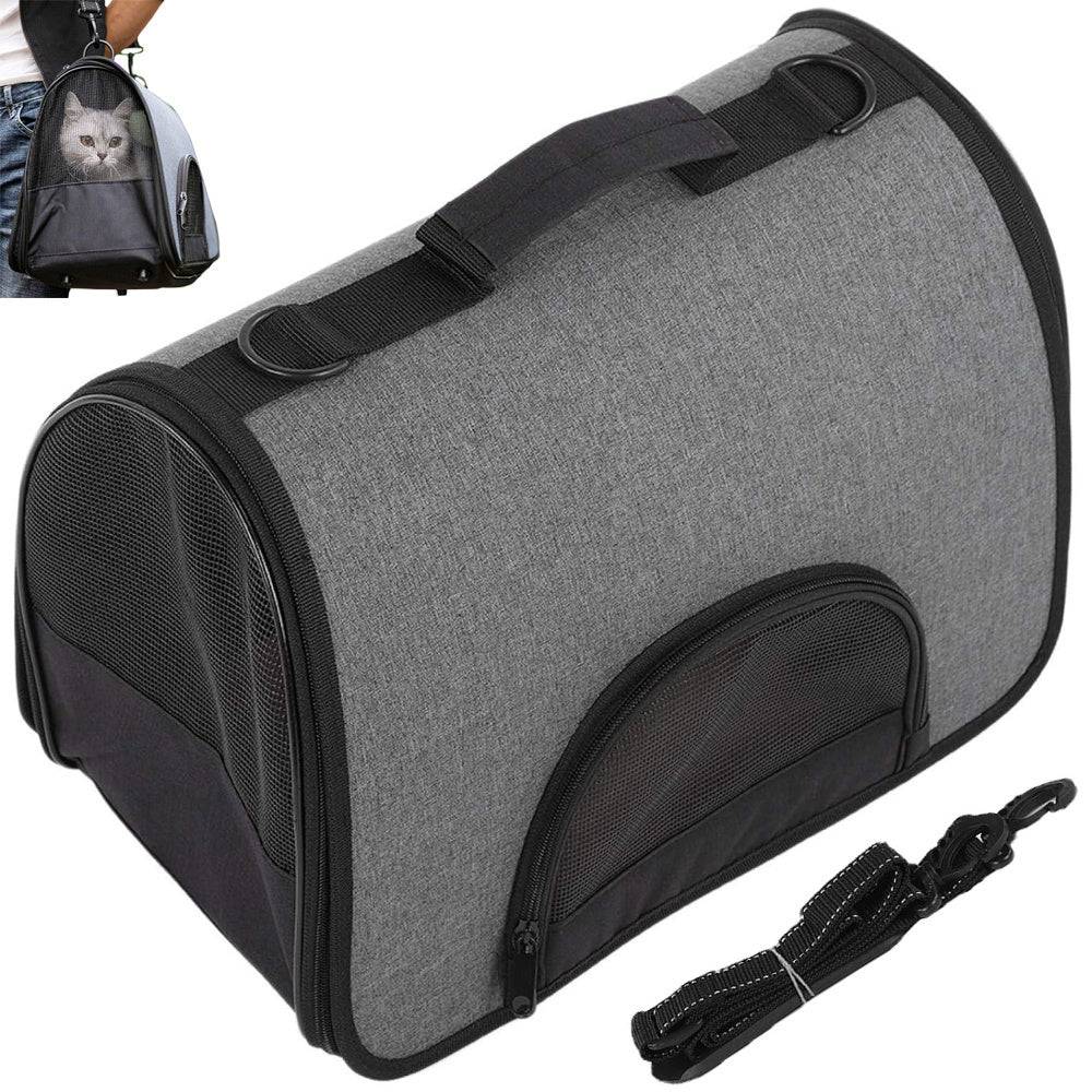 Sac de transport pour animaux de compagnie grand format GRIS ET NOIR - Image 1